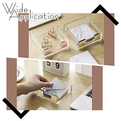 3Pcs 3 Colors Square Acrylic Stick Note Pad Holder&nbsp;OFST-GO0001-10