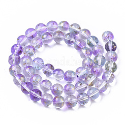 Transparent Spray Painted Glass Bead Strands&nbsp;GLAA-N035-03C-B05