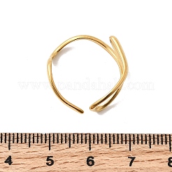 304 Stainless Steel Open Cuff Rings for Women&nbsp;RJEW-K313-13G