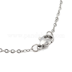 Non-Tarnish 201 Stainless Steel Cable Chain Heart with Couple Pendant Necklaces for Women&nbsp;NJEW-U005-01P