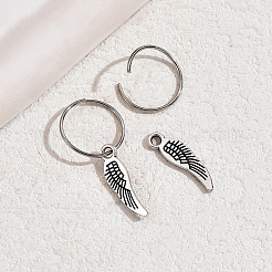 Vintage Brass Feather Hoop Earrings&nbsp;KF3799
