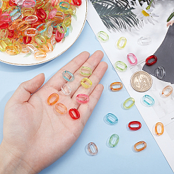 490Pcs 7 colors Transparent Acrylic Linking Rings&nbsp;TACR-PH0001-24