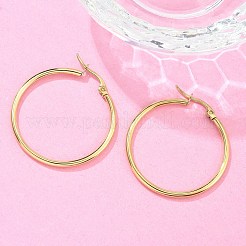Ion Plating(IP) 304 Stainless Steel Hoop Earrings&nbsp;EJEW-N0016-11G-E