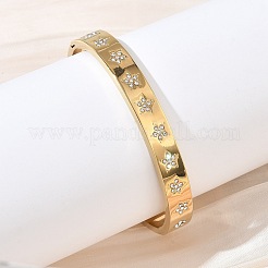 304 Stainless Steel & Rhinestone Hinged Bangles for Women&nbsp;BJEW-Z178-06G