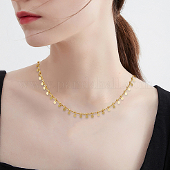 DIY Brass Curb Chains with Flat Round Charms Necklaces/Bracelets Making Kits&nbsp;DIY-BBC0002-37