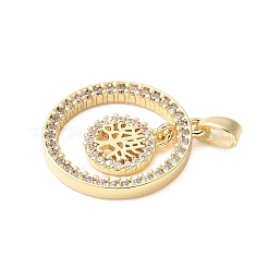 Brass Micro Pave Cubic Zirconia Pendants&nbsp;KK-D357-02B-G