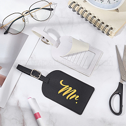 2Pcs 2 Colors PU Leather & Iron Luggage Tag&nbsp;DIY-GF0013-73