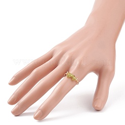 Natural Gemstone Chips Beaded Finger Rings&nbsp;RJEW-JR00512
