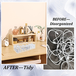 7 Grids Transparent Plastic Cable Organizer Box with Lid&nbsp;AJEW-WH0270-648B