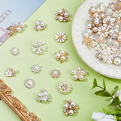60Pcs 15 Styles Alloy Rhinestone Cabochons&nbsp;FIND-FH0011-73