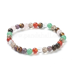 Natural Mixed Wealth Stone Beaded Stretch Bracelets&nbsp;BJEW-D446-B-39