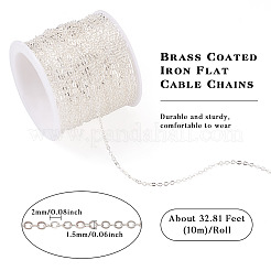 Brass Coated Iron Flat Cable Chains&nbsp;CH-TAC0007-01S