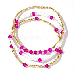 3Pcs Glass Seed Beads Stretch Bracelet Set&nbsp;GL8319-2