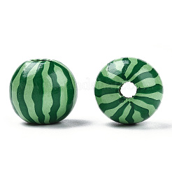 Printed Natural Wooden Fruit Beads&nbsp;WOOD-T021-104