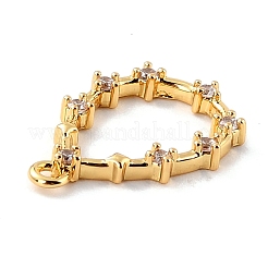 Eco-Friendly Brass Micro Pave Clear Cubic Zirconia Pendants&nbsp;ZIRC-C027-09G-RS