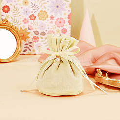 Velvet Jewelry Bags with Drawstring & Plastic Imitation Pearl&nbsp;TP-CJC0001-03I