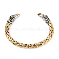 Ion Plating(IP) 304 Stainless Steel Viking Open Cuff Bangles for Men&nbsp;BJEW-U001-04A-G