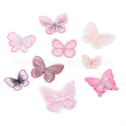 36Pcs 9 Style Butterfly Organgza Lace Embroidery Ornament Accessories&nbsp;DIY-BT0001-49