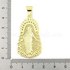 Rack Plating Brass Micro Pave Clear Cubic Zirconia Pendants&nbsp;KK-B091-21G-01