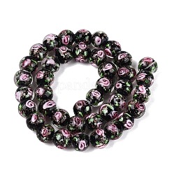 Luminous Handmade Lampwork & Glitter Powder Beads Strands&nbsp;LAMP-Q041-01A