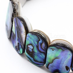 Natural Paua Shell Oval Beaded Stretch Bracelets&nbsp;BJEW-F121-02-01