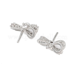 Brass Micro Pave Clear Cubic Zirconia Pendants Bail&nbsp;KK-Z059-10P