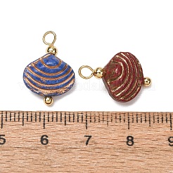 Baking Paint & Golden Metal Enlaced Glass Pendants&nbsp;GL-CBA010C-03G