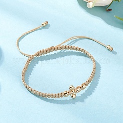 Brass Beaded Braided Bead Bracelets&nbsp;BJEW-JB12817