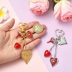 Glass & 304 Stainless Steel & Alloy Enamel Pendant Decorations&nbsp;HJEW-YW00450-01