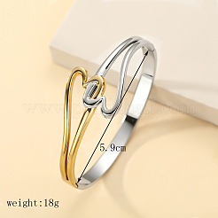 Duo Tone 304 Stainless Steel Hinged Cuff Bangles for Women&nbsp;WG4FF72-01