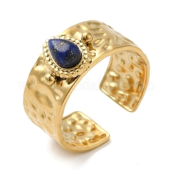 6Pcs 6 Style Teardrop & Star & Rectangle 304 Stainless Steel Open Cuff Rings Set&nbsp;RJEW-P092-01G-M