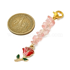 4Pcs Valentine's Day Alloy Enamel Rose Pendant Decorations&nbsp;HJEW-JM02858