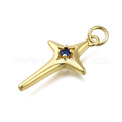 Brass Micro Pave Clear Cubic Zirconia Pendants&nbsp;ZIRC-I070-020G