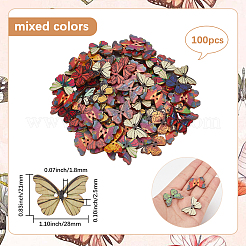 100Pcs 2-Hole Printed Wood Buttons&nbsp;BUTT-SP0001-09