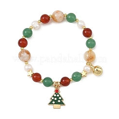 Alloy Enamel Christmas Tree Charm Bracelets&nbsp;BJEW-TA00754