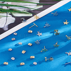 40Pcs 2 Colors 304 Stainless Steel Stud Earring Findings&nbsp;STAS-LP0002-09
