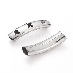Non-Tarnish 201 Stainless Steel Curved Tube Beads&nbsp;STAS-D169-28P