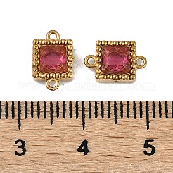 Ion Plating(IP) 304 Stainless Steel Cubic Zirconia Square Links Connector Charms&nbsp;STAS-K256-24G