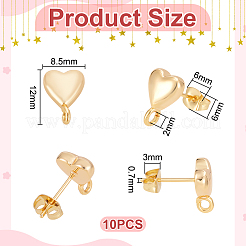 10Pcs Brass Stud Earring Findings&nbsp;KK-UN0005-30