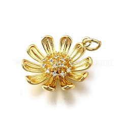 Brass Micro Pave Clear Cubic Zirconia Pendants&nbsp;KK-F899-05B-G