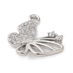 Brass Micro Pave Clear Cubic Zirconia Charms&nbsp;KK-G503-38P