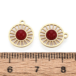 Natural Carnelian(Dyed & Heated) Flat Round Charms&nbsp;STAS-N123-03G-01