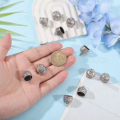 16Pcs Tibetan Style Alloy Cord Ends&nbsp;TIBEP-CA0010-24TAS
