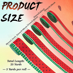 5Rolls 5 Styles Polyester Grosgrain Ribbon&nbsp;OCOR-MA0002-02