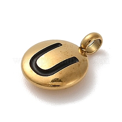 304 Stainless Steel Black Enamel Charms&nbsp;STAS-R009-01G-U