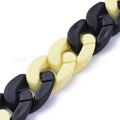 Handmade Opaque Spray Painted Acrylic Curb Chains&nbsp;AJEW-JB00619