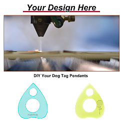42Pcs 3 Colors Transparent Blank Acrylic Pet Dog ID Tag&nbsp;PALLOY-AB00046