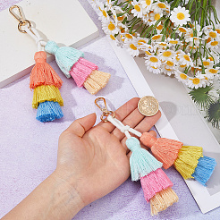 2Pcs Handmade Macrame Nylon Thread Pendant Decorations&nbsp;HJEW-DC0001-36