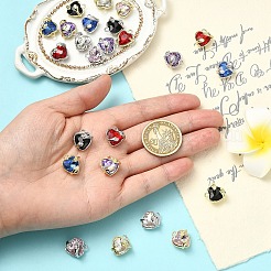 12Pcs 6 Colors Alloy Glass Charms&nbsp;FIND-YW0011-33G