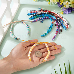10Pcs 10 Colors Handmade Polymer Clay Adjustable Heishi Bracelet Making&nbsp;AJEW-TAC00053